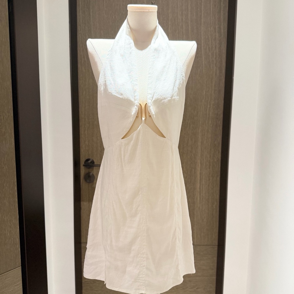 cult gaia White Halter Cutout Mini Dress - Picture 3 of 15